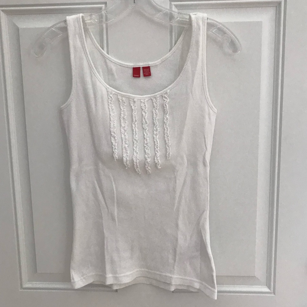 ESPRIT Ruffled White TANK TOP - Picture 3 of 8